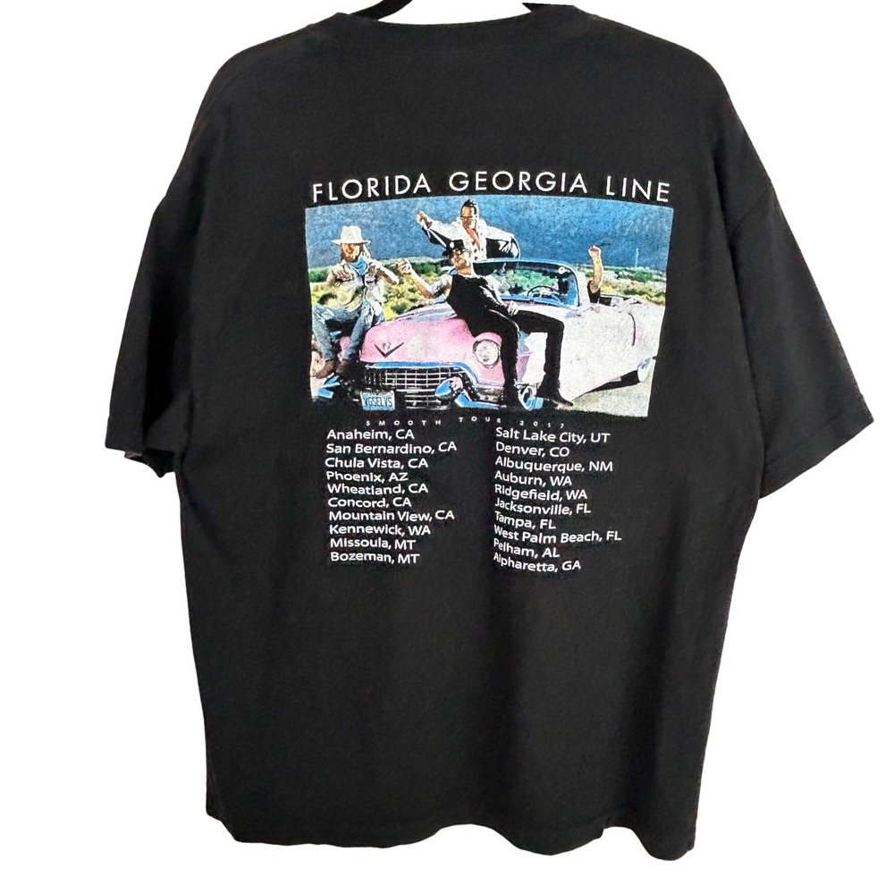 Florida Georgia Line FGL Lifer Old‎ Smooth Tour 2017 Concert T Shirt XL